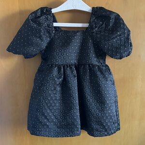 Copper Key Black Dress with Gold Dots